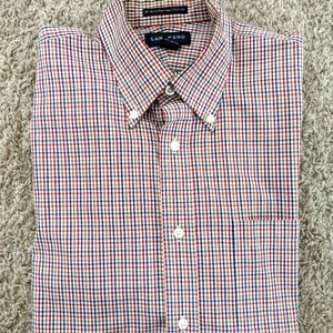 Lands' End No Iron Pinpoint Oxford Tailored Fit Dress Shirt 15.5 x 34